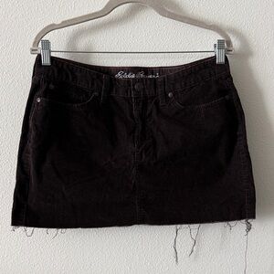Eddie Bauer Chocolate Corduroy Mini Skirt